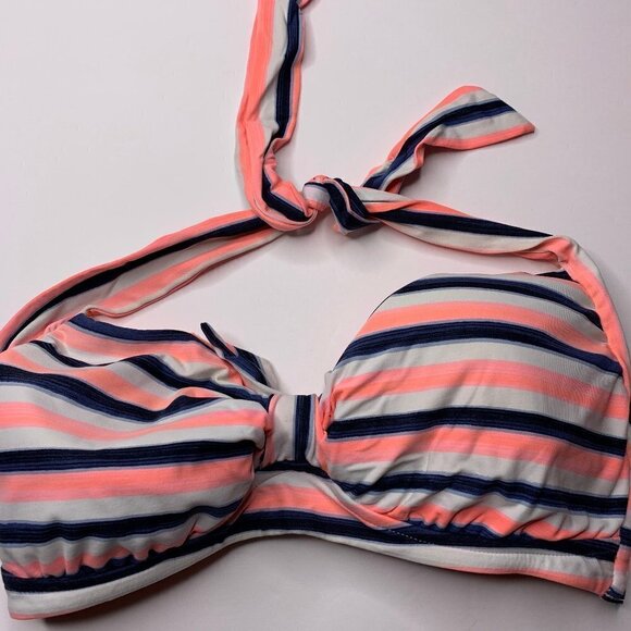 Seafolly Other - Seafolly Pink Striped Bikini Top Size 8